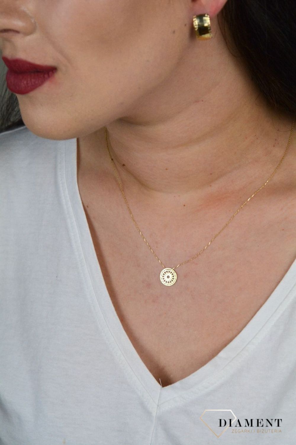 Złoty naszyjnik celebrytka 'Greckie słońce' NA 1321A.jpg